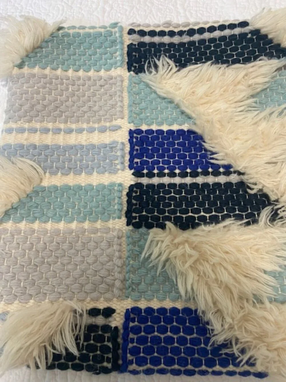 2 WEST ELM Roar Rabbit Stacked Horizon Fringe Pillow Cover 20